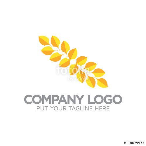 Sheaf Logo - Golden sheaf of wheat with ribbon. vector illustration