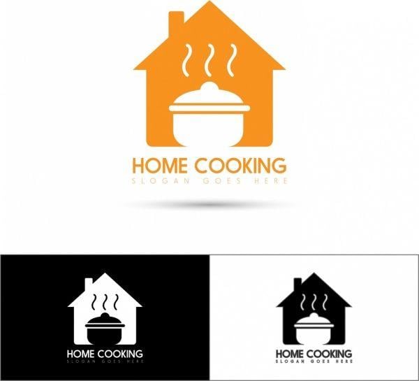 Decoration Logo - Home cooking logo sets house pot icons decoration Free vector