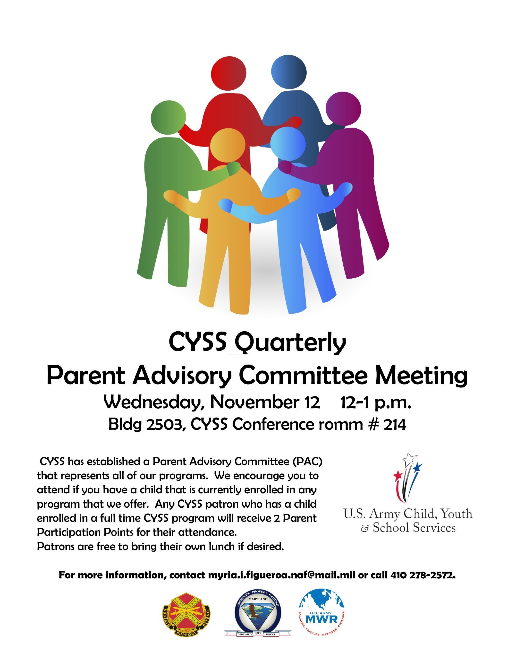CYSS Logo - CYSS Parent Advisory Committee Meeting New date and time: Wed Nov 12