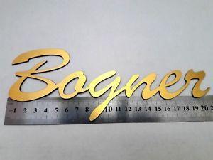 Bogner Logo - Details about BOGNER plastic logo new gold color 211 mm.3''