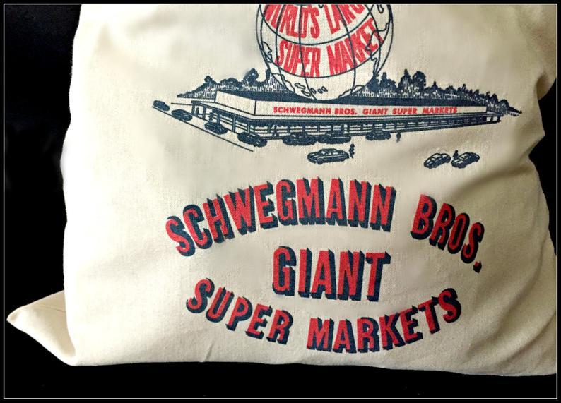 Schwegmann's Logo - Canvas Schwegmann's Grocery Bag, Metairie, Louisiana, NOLA