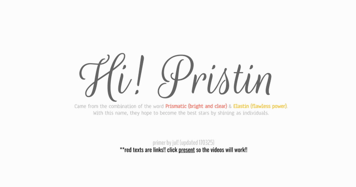 Pristin Logo - Sound out! We are Pristin! - Google Slides