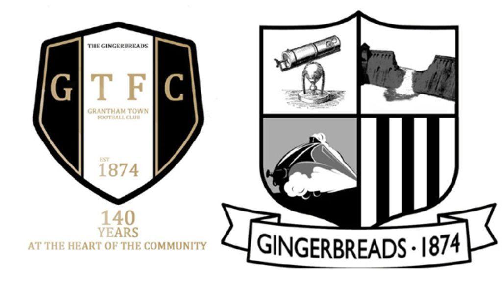 Grantham Logo - Grantham Town FC offers fans choice of anniversary club badge - BBC News