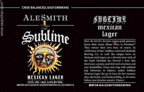 AleSmith Logo - AleSmith Brewing Co. Sublime Mexican Lager Beer, California, USA