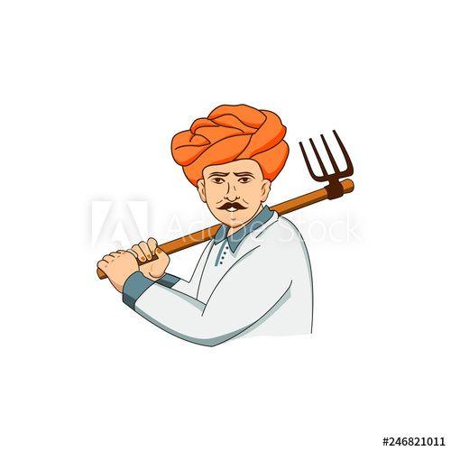 Farmer Logo - Indian farmer logo character vector - Buy this stock vector and ...