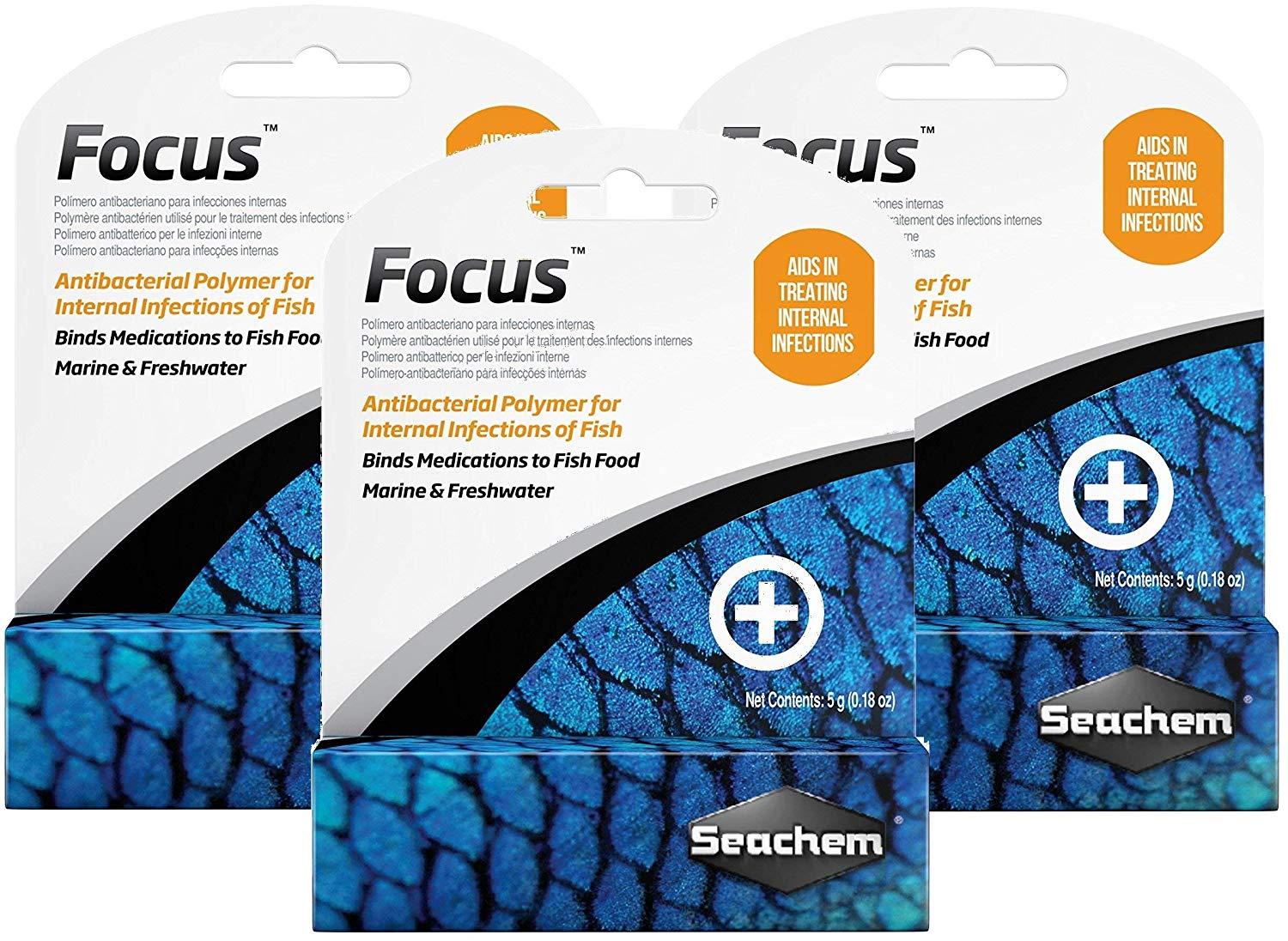 Seachem Logo - Seachem 3 Pack of Focus Freshwater and Marine Fish Medication, 5 Grams Per Pack