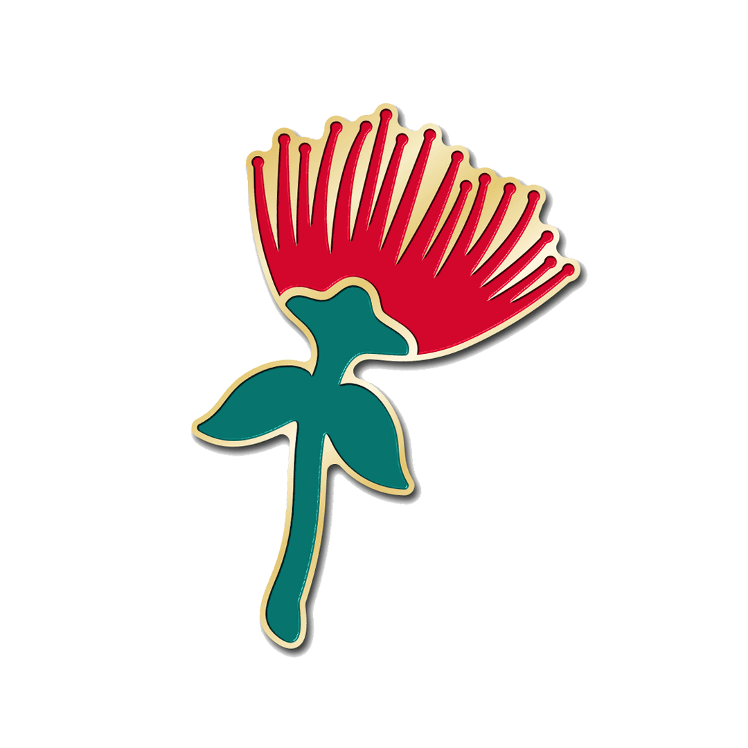 Laulima Logo - ʻŌhiʻa lehua ʻāpane pin