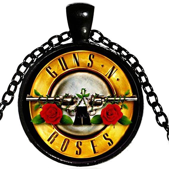 GNR Logo - Wholesale Round Bronze Men Punk Rock Band GnR Logo Necklace Guns N Roses  Logo Necklace G N R GnR Logo Pendant Necklace 2018 X506 Silver Chain Silver  ...