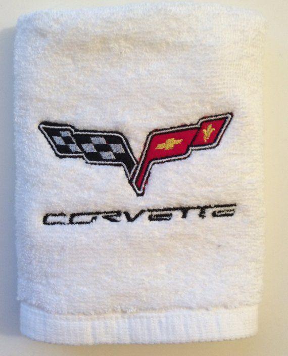 Vette Logo - C6 Machine Embroidery wash cloth with Corvette Logo & Lettering C6 ...