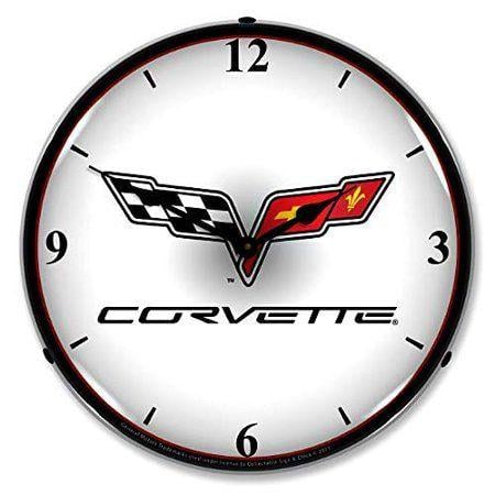 Vette Logo - Corvette C6 Logo Emblem Vette Wall Clock 14