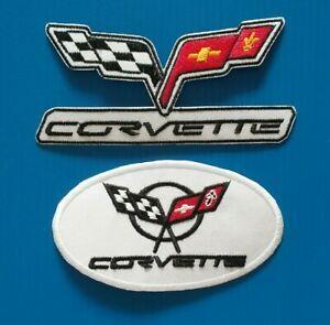 Vette Logo - Details about 2 LOT CORVETTE Embroidered Iron Or Sewn On VETTE LOGO FLAGS  Patches Free Ship