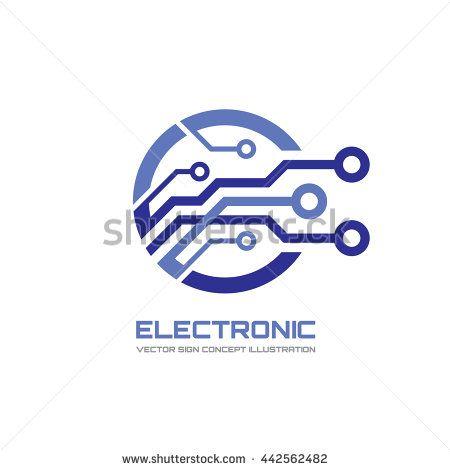Eletronic Logo - Modern electronic technology logo concept illustration