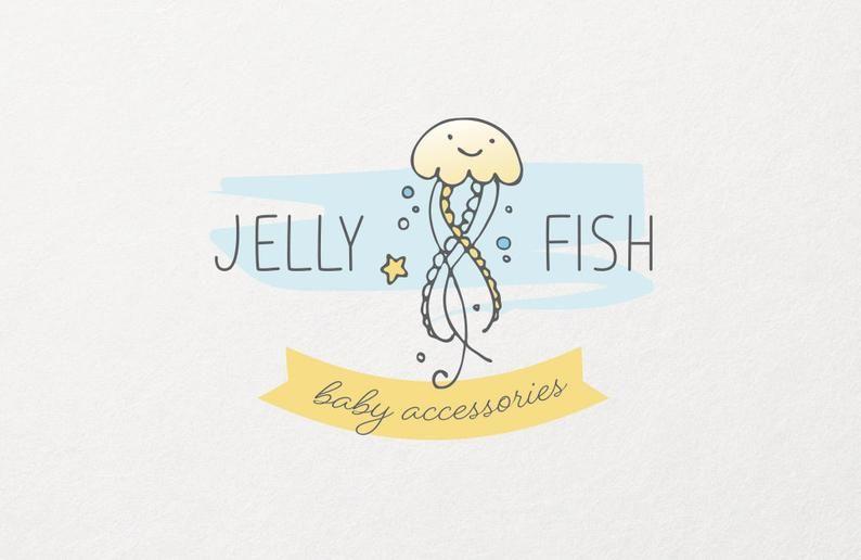 Jellyfish Logo - Jellyfish Logo, Handmade Logo, Boutique, Children's clothing Logo, Craft  Logo, Hand Drawn Logo, Original Logo, Logo Design, Graphic Design