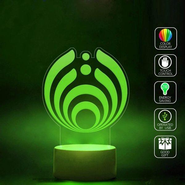 Bassnectar Logo - XINXUKAI Bassnectar Logo 3D Lamp Home Bedroom Decorative Night Light USB  Cable Smart Touch Button LED Multi 7 Color Change USB Cable Smart Touch ...