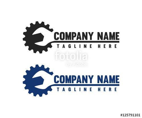 Machinery Logo - Wrench Machinery Gear Garage Logo Design Stock image and royalty
