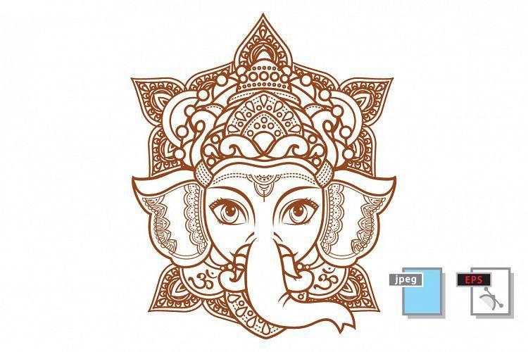Ganesha Logo - Lord Ganesha. Vector illustration of Happy Lord Ganesh for Ganpati Chaturthi