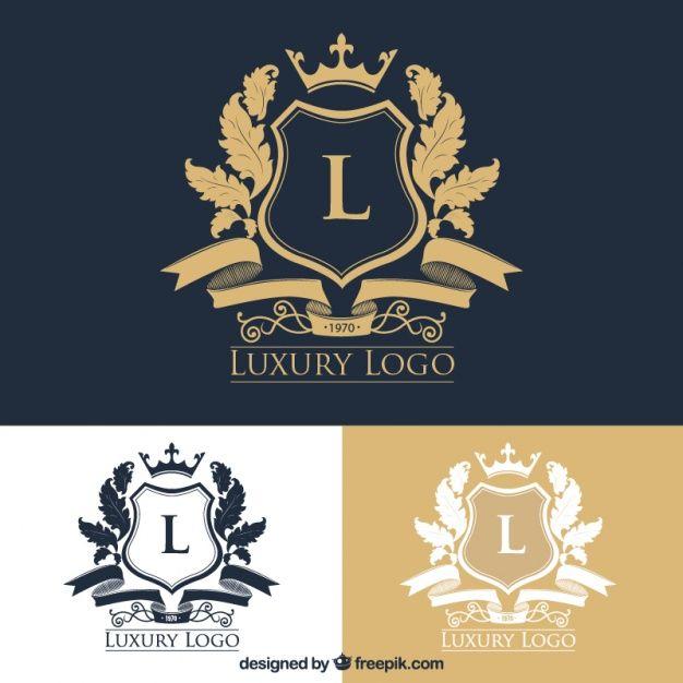Stylish Logo - Pack of stylish logos with crests Vector