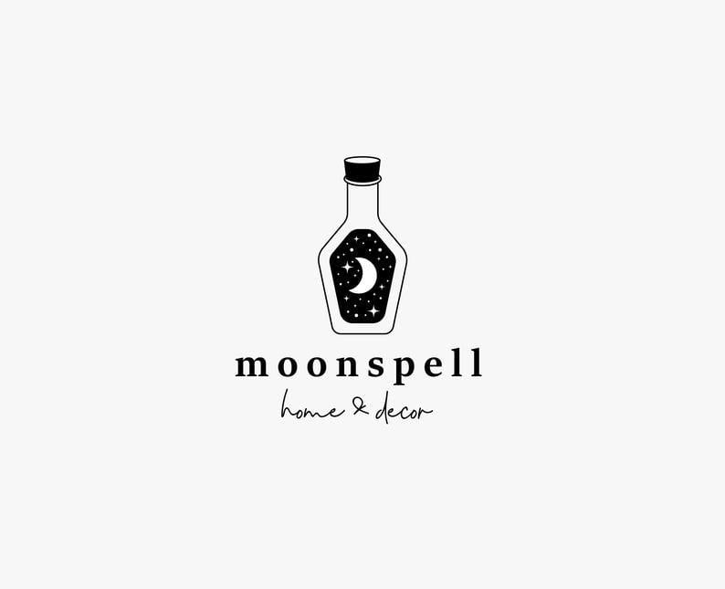 Potion Logo - Potion Moon Premade Logo Custom Minimal Logo Design Blog | Etsy