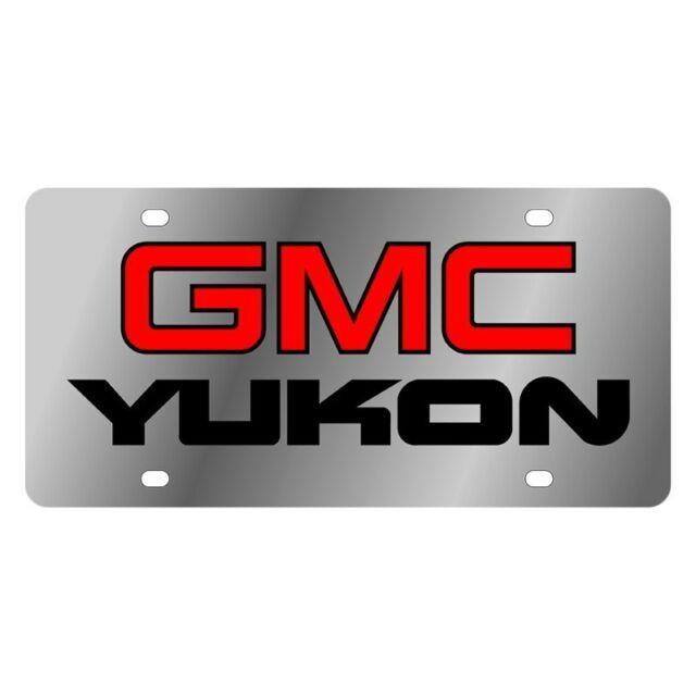 Yukon Logo - EuroSport Daytona 1606-1 - GM License Plate With Black GMC Yukon Logo