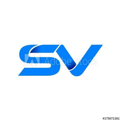 SV Logo - sv logo initial logo vector modern blue fold style this stock