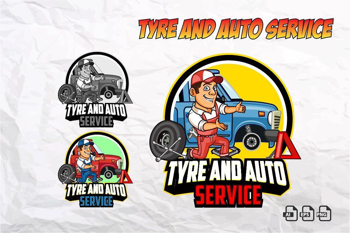 Automotive Service Logo - Tyre and Auto Service Logo ~ Logo Templates ~ Creative Market