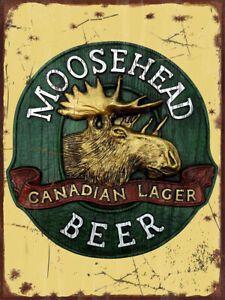 Moosehead Logo - Details about Vintage Moosehead Canadian lager logo reproduction steel sign  bar decor