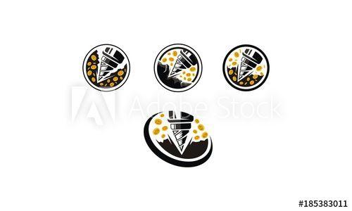 Drill Logo - drill, drill bit, coin, gold, bitcoin, emblem symbol icon vector ...