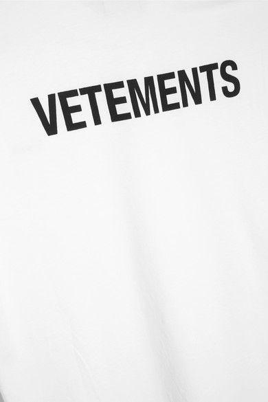 Vetements Logo - Printed cotton-jersey T-shirt