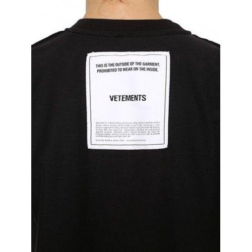 Vetements Logo - VETEMENTS INSIDE-OUT LOGO JERSEY T-SHIRT 100% Cotton 68I-5BW029