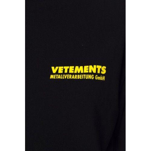 Vetements Logo - Vetements Logo-printed T-shirt Women's T-shirts WSS18TR600 0-BLACK LSHPu1uR
