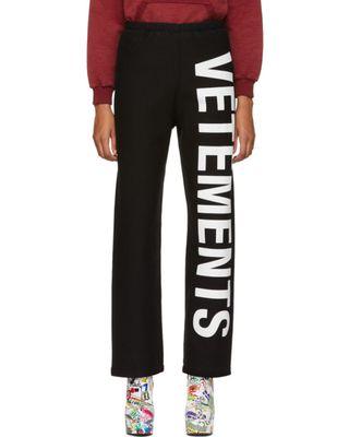 Vetements Logo - Vetements Vetements Black Logo Lounge Pants from SSENSE | ShapeShop