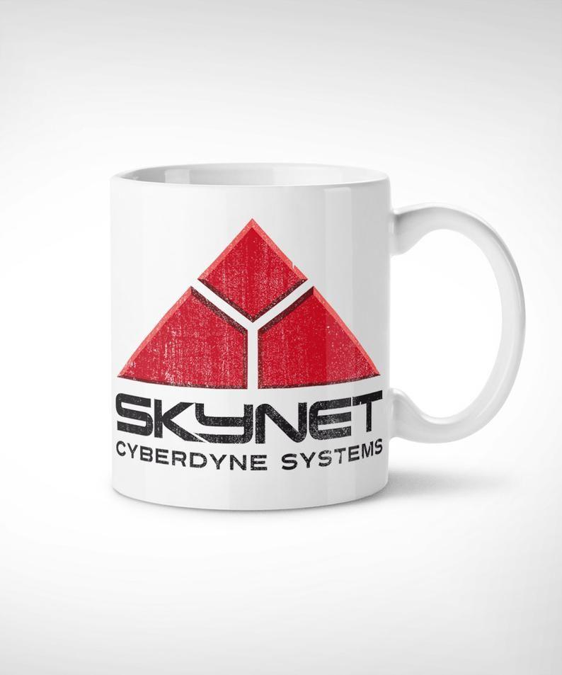 Skynet Logo - Terminator > Skynet Mug // Original Logo Coffee cup Brand Cyberdyne t800 scifi movie props Cult cinema Film Couple gifts Tazza