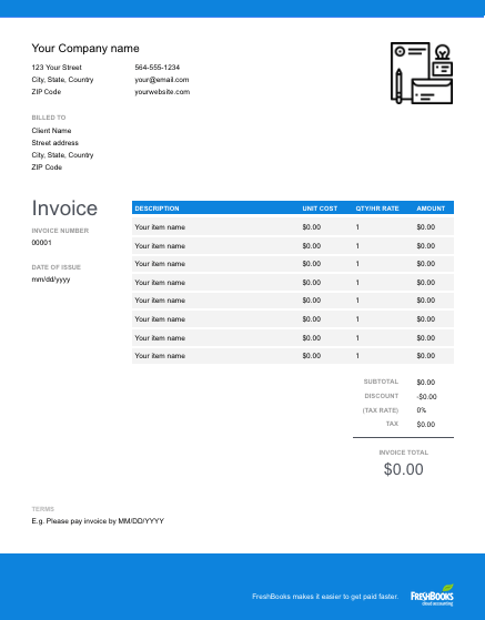 Invoice Logo - Logo Design Invoice Template | Free Download | Send in Minutes