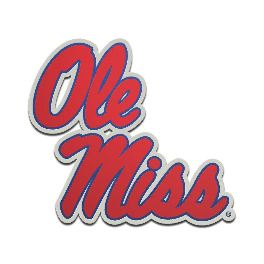 Ole Logo - Ole Miss Rebels Metallic Freeform Logo Auto Emblem