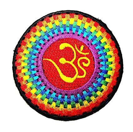 Buddha Logo - Rainbow Color Art Hinduism Buddhism Buddha Logo Patch Embroidered Sew Iron On Patches Badge Bags Hat Jeans Shoes T Shirt Applique
