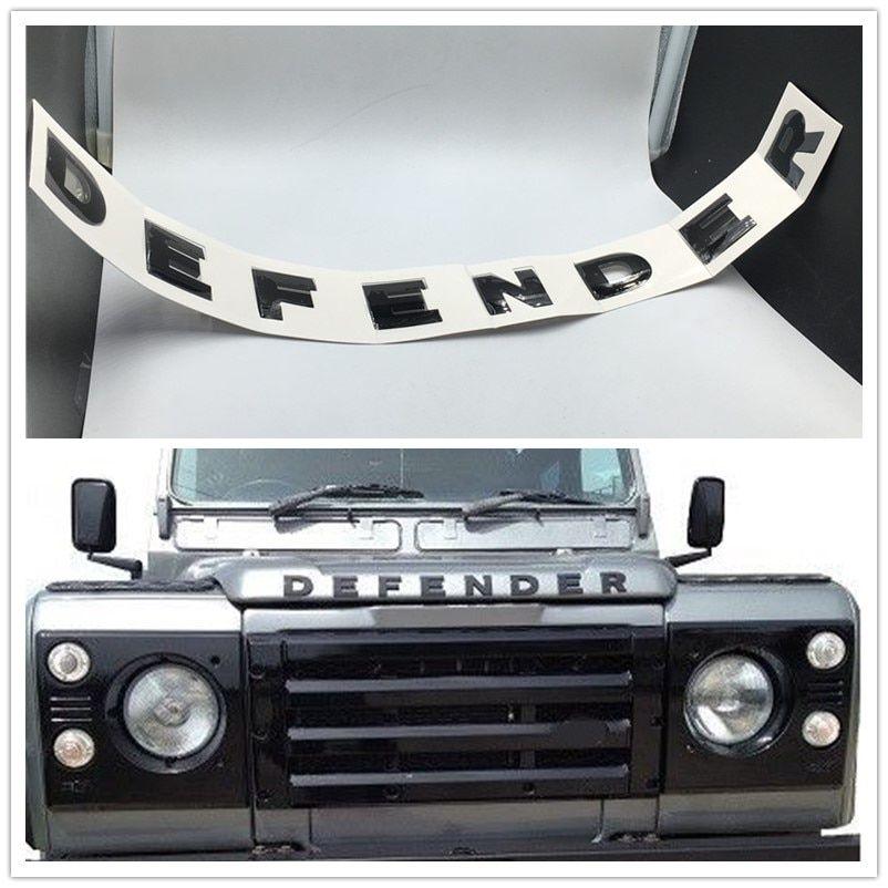 Defender Logo - US $23.58 |JDM Style Car Stickers And Decals Logo For Land Rover Defender  Front Bonnet Emblem Logo Badge Lettering Sticker Car Accessories-in Car ...