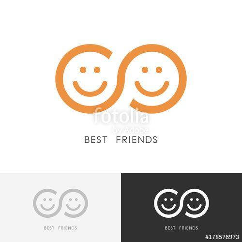 Faces Logo - Best friends logo - two smiling faces and infinity symbol ...