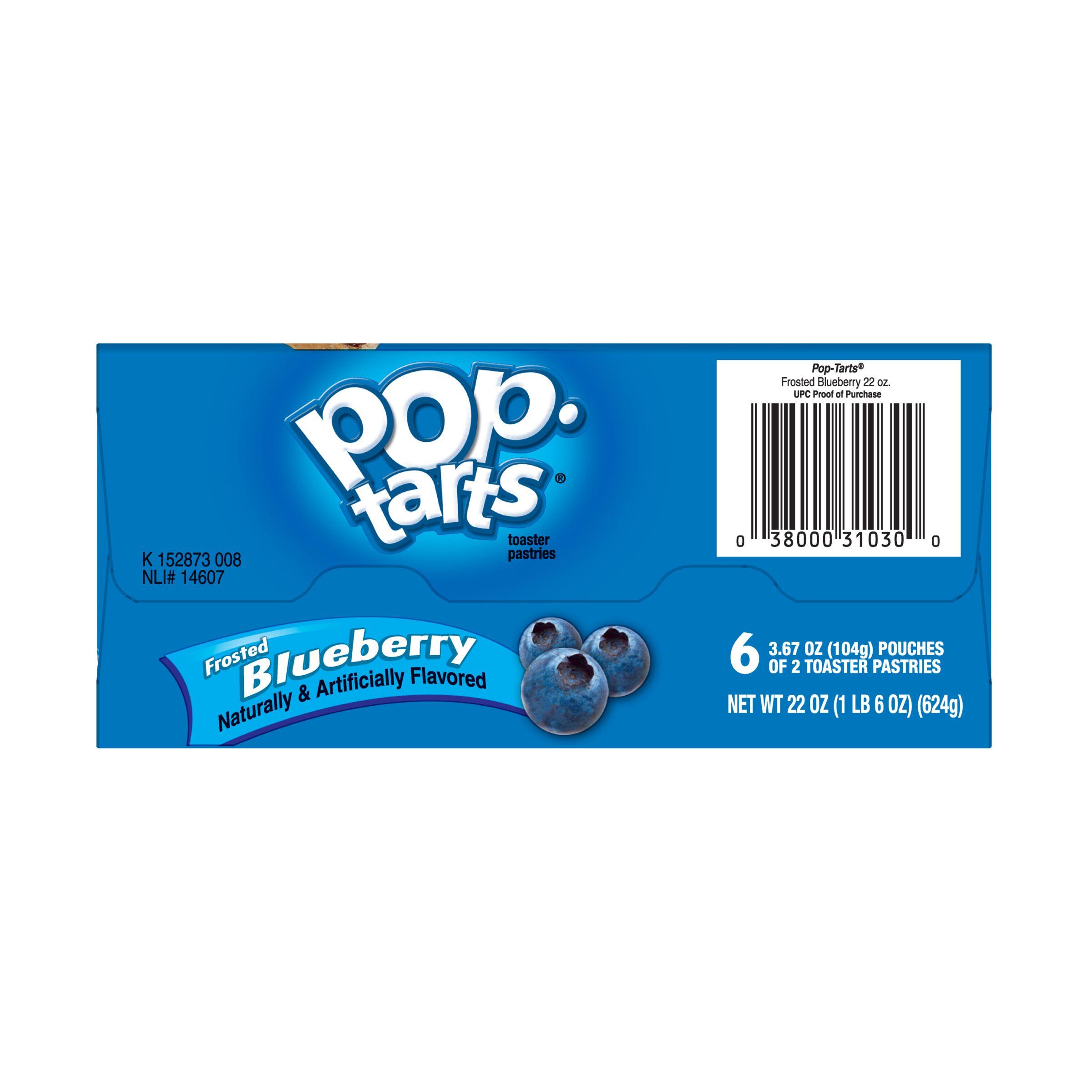 Pop-Tarts Logo - Kellogg's Pop-Tarts Breakfast Toaster Pastries, Frosted Blueberry Flavored,  22 oz 12 Ct