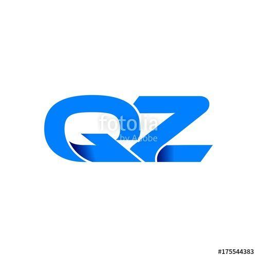 Qz Logo - qz logo initial logo vector modern blue fold style Stock image