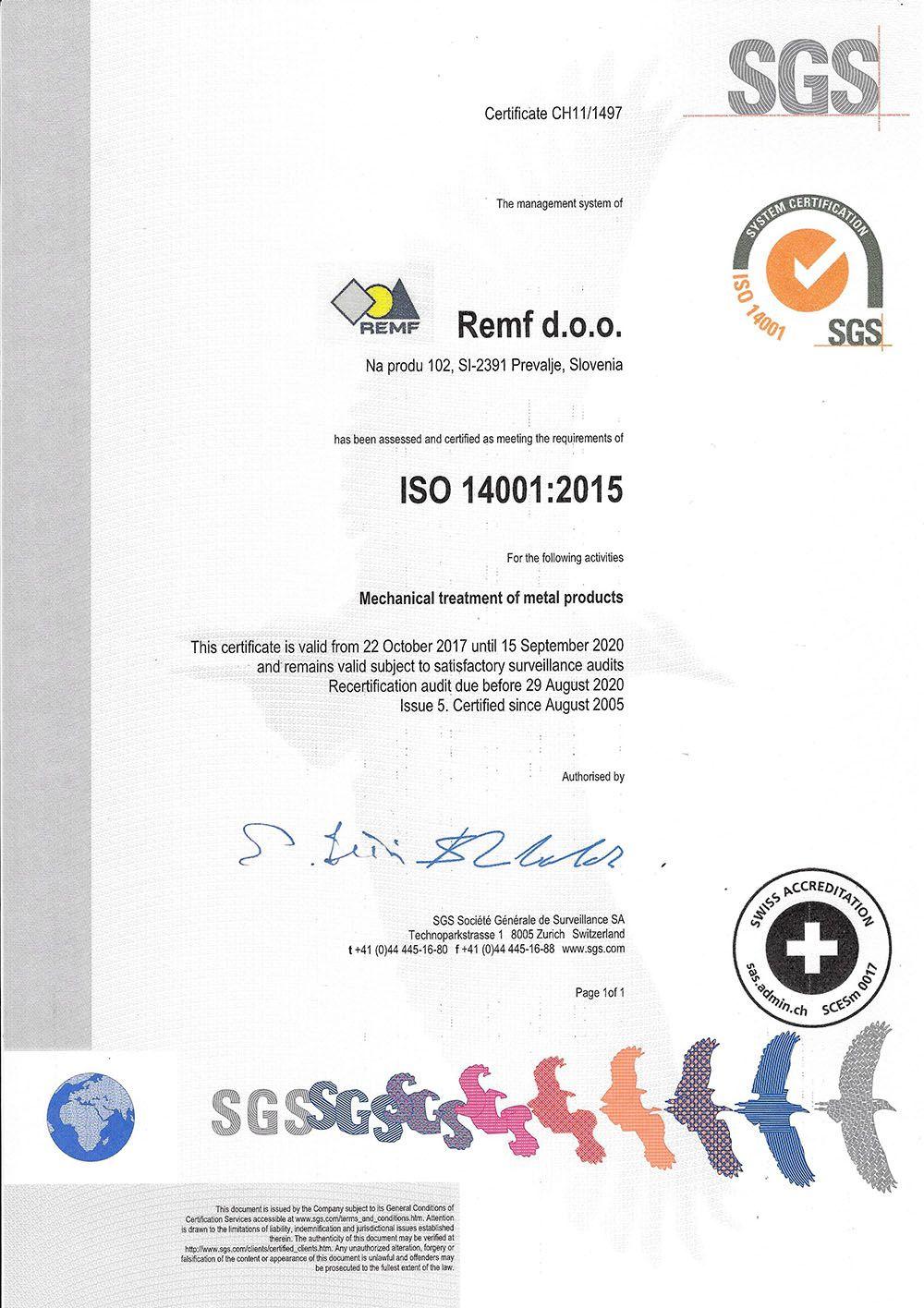 Remf Logo - Certificates - REMF d.o.o.
