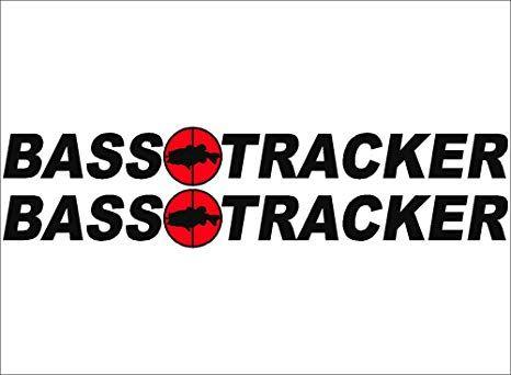 Tracker Logo - Amazon.com: BLACK / BASS Tracker Boats retro Logo Decal PAIR 5x42 ...