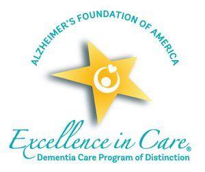 Excellence Logo - Alzheimer's Foundation of America. <Excellence in Care>