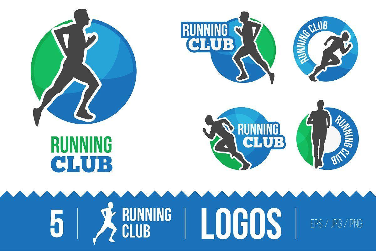 Runing Logo - Marathon or Running club vector logo ~ Logo Templates ~ Creative Market