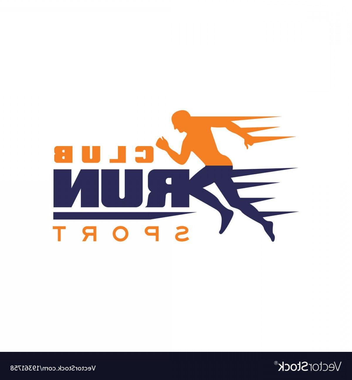 Runing Logo - Run Sport Club Logo Template Emblem With Running Vector
