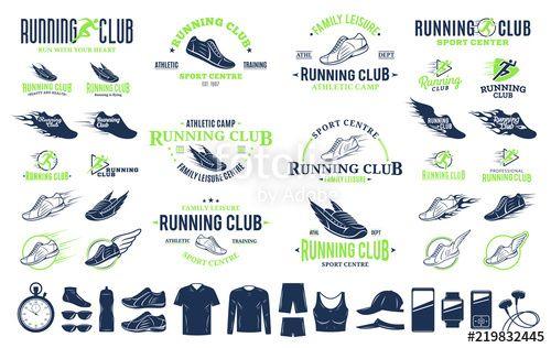 Runing Logo - Running logo, icons and design elements Stock image and royalty