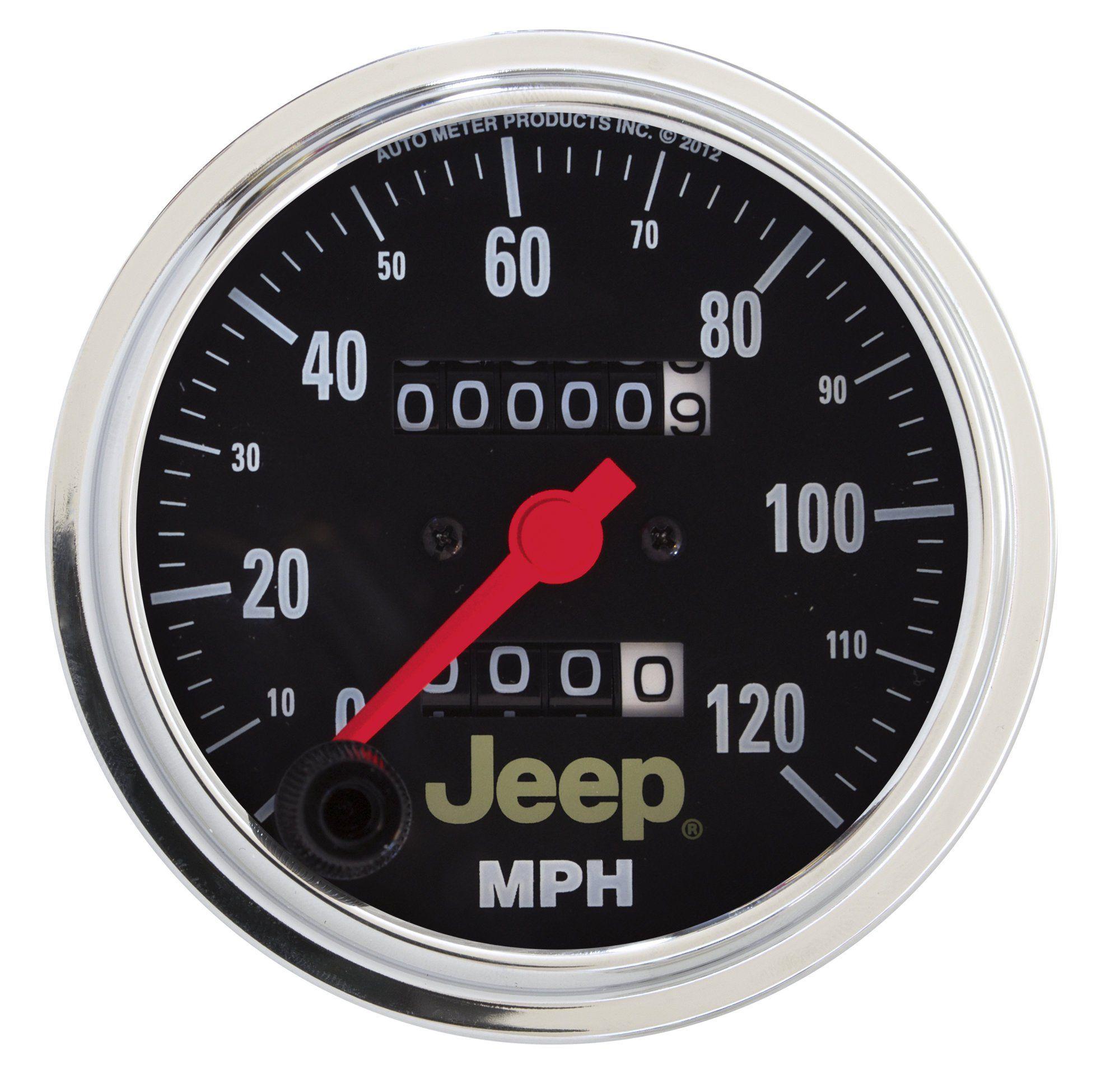 Speedometer Logo - Auto Meter 880245 Jeep Logo 3 3 8 Diameter Mechanical 120MPH Speedometer