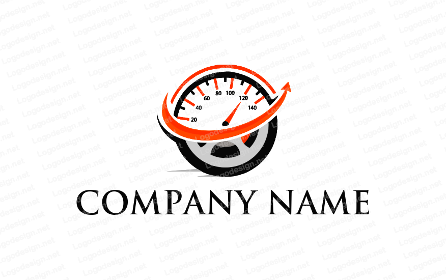 Speedometer Logo - tire with rim merged with speedometer. Logo Template by LogoDesign.net