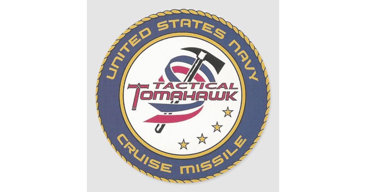 Tomohawk Logo - Navy Tactical Tomahawk Logo Classic Round Sticker | Zazzle.com