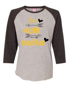 Sandite Logo - Live, Love, Sandites - 53_LLS Grey - Ladies Baseball Tee