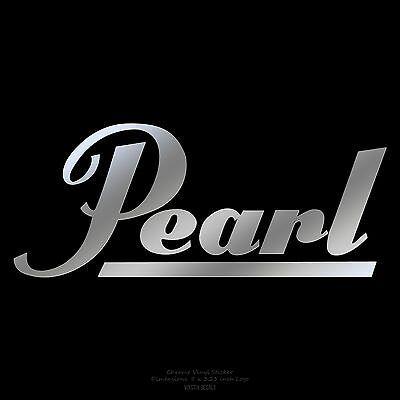 Drums Logo - PEARL DRUMS LOGO 8 X 3.25 Chrome logo sticker decal for bass drumhead